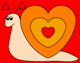 Disegno Lumachina cuore  pitturato su Mery