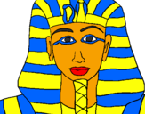 Disegno Tutankamon pitturato su pietro