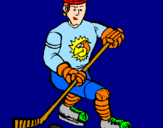Disegno Giocatore di hockey su ghiaccio pitturato su lucia