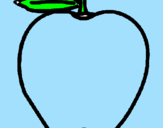 Disegno mela  pitturato su ferñañda