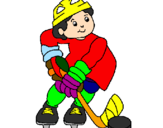 Disegno Bambino che gioca a hockey  pitturato su giuseppe