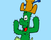Disegno Cactus con il cappello  pitturato su Principessina Ribellina