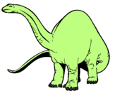 Disegno Branchiosauro II pitturato su brachiosauro
