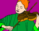 Disegno Violinista  pitturato su al