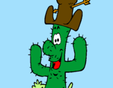 Disegno Cactus con il cappello  pitturato su Mery
