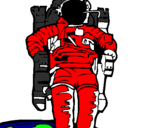 Disegno Astronauta  pitturato su gael
