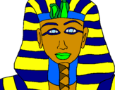 Disegno Tutankamon pitturato su sfinge