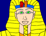 Disegno Tutankamon pitturato su matti