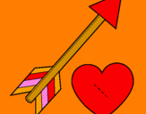 Disegno Freccia e cuore  pitturato su Mery
