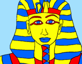 Disegno Tutankamon pitturato su kikko e seme