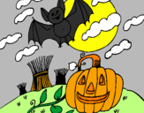 Disegno Halloween paesaggio pitturato su SISSI