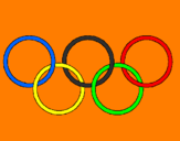 Disegno Anelli dei giochi olimpici  pitturato su camillav.