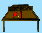 Disegno Ping pong pitturato su leonardo