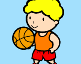 Disegno Giocatore di pallacanestro  pitturato su Principessina Ribellina