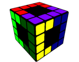 Disegno Cubo di Rubik pitturato su Giulia B.