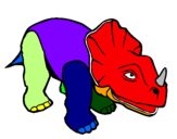 Disegno Triceratops II pitturato su Giovy T-Rex