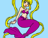 Disegno Sirena con le perle  pitturato su fefeixx
