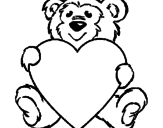 Disegno Orso innamorato  pitturato su orsetto  i  namoratto
