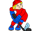 Disegno Bambino che gioca a hockey  pitturato su lalla