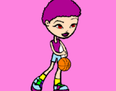 Disegno Giocatrice di pallacanestro pitturato su lorenzo e arianna