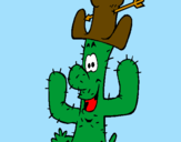 Disegno Cactus con il cappello  pitturato su per tigrotto