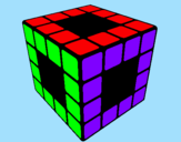 Disegno Cubo di Rubik pitturato su DAVIDE B.