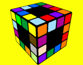 Disegno Cubo di Rubik pitturato su NICCOLO