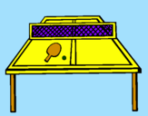 Disegno Ping pong pitturato su luana