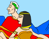 Disegno Cesare e Cleopatra  pitturato su GIADA