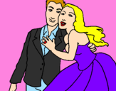 Disegno Gli sposi pitturato su emma1