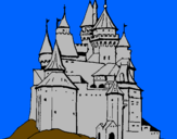Disegno Castello medievale  pitturato su francesco