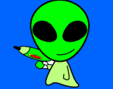 Disegno Alieno II pitturato su JACOPO