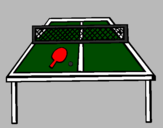 Disegno Ping pong pitturato su sissi