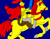 Disegno Cavaliere a cavallo pitturato su jesus4485