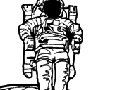 Disegno Astronauta  pitturato su raffy