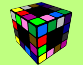 Disegno Cubo di Rubik pitturato su ilaria