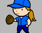 Disegno Giocatrice di baseball  pitturato su sissi