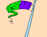 Disegno Banderuola sulla tenda pitturato su segna vento a pesce