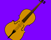 Disegno Violino pitturato su vittorio 