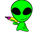 Disegno Alieno II pitturato su miguel 