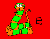 Disegno Serpente  pitturato su lisa biscia