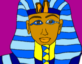 Disegno Tutankamon pitturato su lina