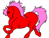 Disegno Cavallo robusto  pitturato su siham  smini