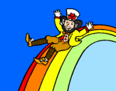 Disegno Folletto nell'arcobaleno  pitturato su Davide B.