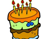 Disegno Torta di compleanno 2 pitturato su alyssa