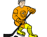 Disegno Giocatore di hockey su ghiaccio pitturato su meco il migliore