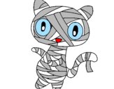 Disegno Mummia gatto scaraboechio pitturato su ali