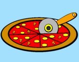 Disegno Pizza pitturato su willy