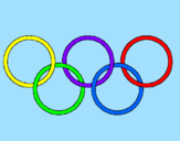 Disegno Anelli dei giochi olimpici  pitturato su FRANCESCO