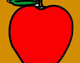 Disegno mela  pitturato su Evelyn